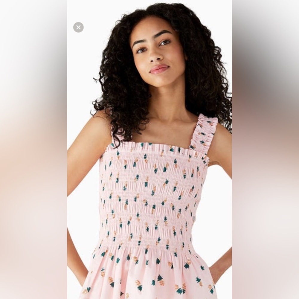 Kate Spade Pink Pineapple Peplum Tank Top Size M